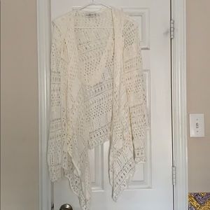 Abercrombie and Fitch crochet white cardigan